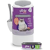 Litter Genie Style Pail Cat Litter Box Waste Disposal System for Odor Control Includes 1 Square Refill Bag