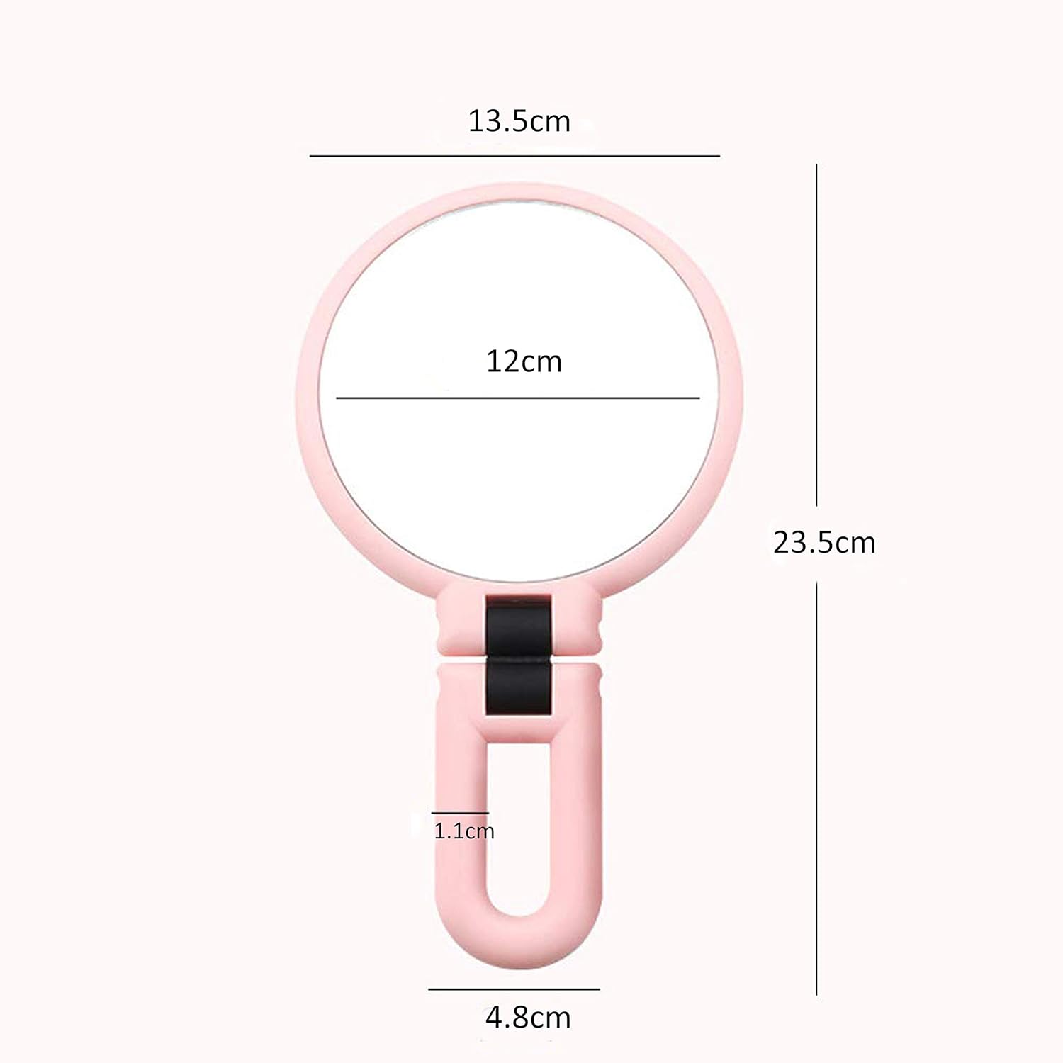 FUHUIM 15x Magnifying Handheld Mirror, Double Sided Pedestal Magnification and True Image Makeup Mirror, Compact Size and Portable Vanity Cosmetic Mirror for Girl, 9.3" L x 1.9" W: Home & Kitchen