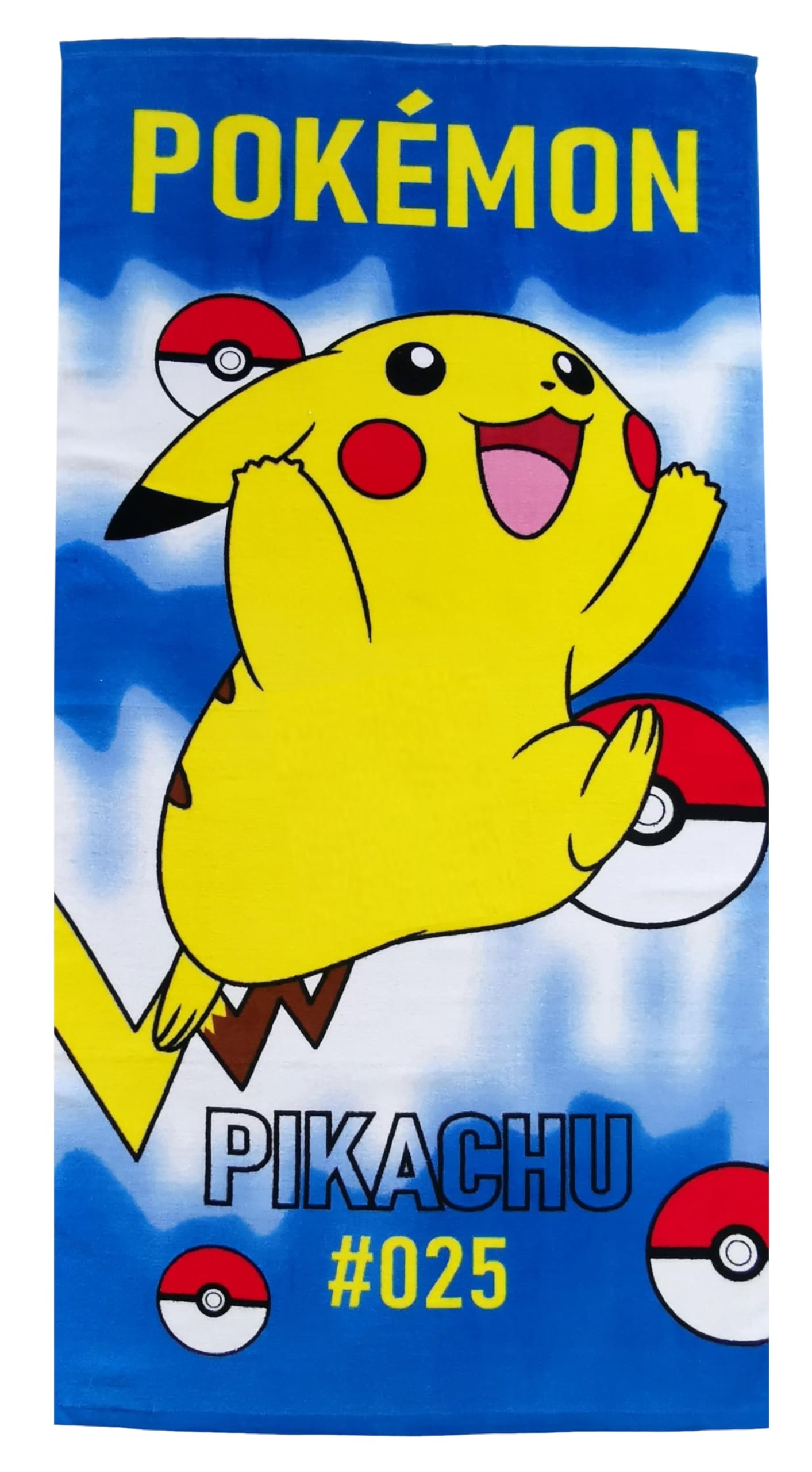 Theonoi Children's Pokemon Cartoon Bath Towel, 100% Cotton, 70 x 140 cm