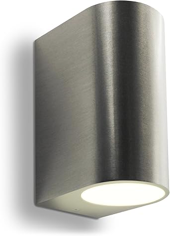Led Wandleuchte Aussenleuchte 2 Flammig Aluminium Up Down Edelstahl Geburstet Gu10 230v Form C Warmweiss Amazon De Beleuchtung