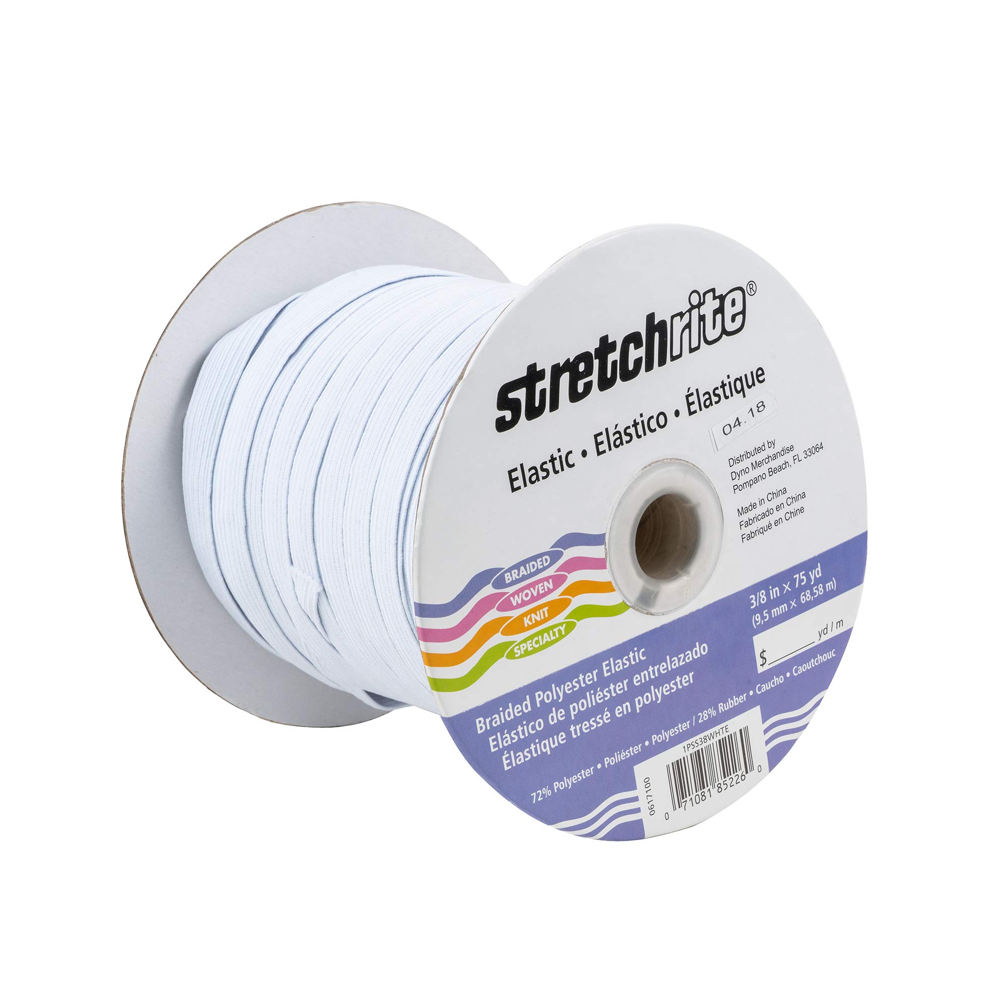 Stretchrite Singer Braided Elastic 3/8-inch, White