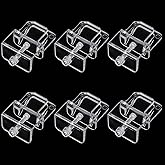 NestBasics Aquarium lid Clips Fish Tank top Cover lid Support Holder Clip for Rimless or Rim Fish Tank (Transparent, 6pcs Fish Tank Hood Clips)
