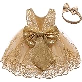 CMMCHAAH 0-6 Years Baby Girls Pageant Lace Embroidery Dresses Toddler Formal Dress with Headwear