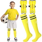Syhood Soccer Shin Guards and Socks for Toddler Kids Youth, Lightweight Soccer Shin Pads Protective Defender Gear for 3-5, 5-10, 10-15 Years Old Children Teen Boys Girls Sports Game