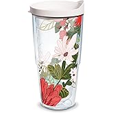Tervis Mellow Floral Made in USA Double Walled Insulated Tumbler Travel Cup Keeps Drinks Cold & Hot, 24oz, Classic