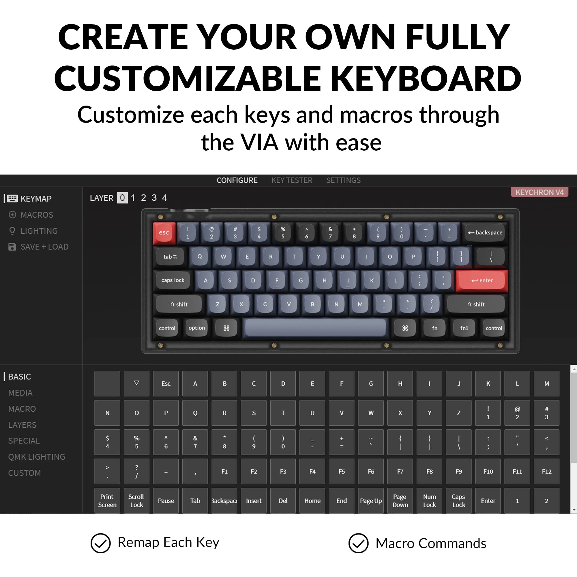 Mua Keychron V4 Wired Custom Mechanical Keyboard, 60% Layout QMK/VIA ...