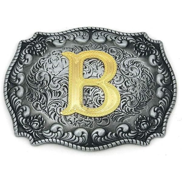 New letter E initial western belt buckle approx. 3.5x2.5\