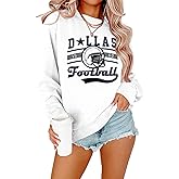JINTING Football Game Day Sweatshirt Women: Football Season Pullover Football Team Falll Shirts Graphic Long Sleeve Tops