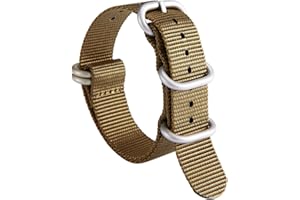BINLUN Nylon Watch Strap Thick Premium Ballistic Multicolor Bands for Men Women 18mm 19mm 20mm 21mm 22mm 23mm 24mm with Military Heavy Duty 5 Rings Silver/Black Stainless Steel Buckle
