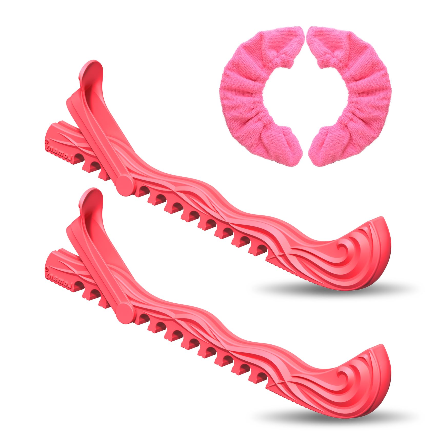 WRENYZK Ice Skate Guards Figure Skating, 4pcs Ice Skate Blade Covers and Ice Skate Soakers, Ice Skate Covers with Adjustable Buckle for Kids (Pink)