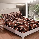 Feelyou Football Bed Sheets Sports Theme Bed Sheet Set for Kids Boys Girls Rugby Game Bedding Set Ball Games Competition Fitted Sheet Bedroom Collection 2Pcs Twin Size