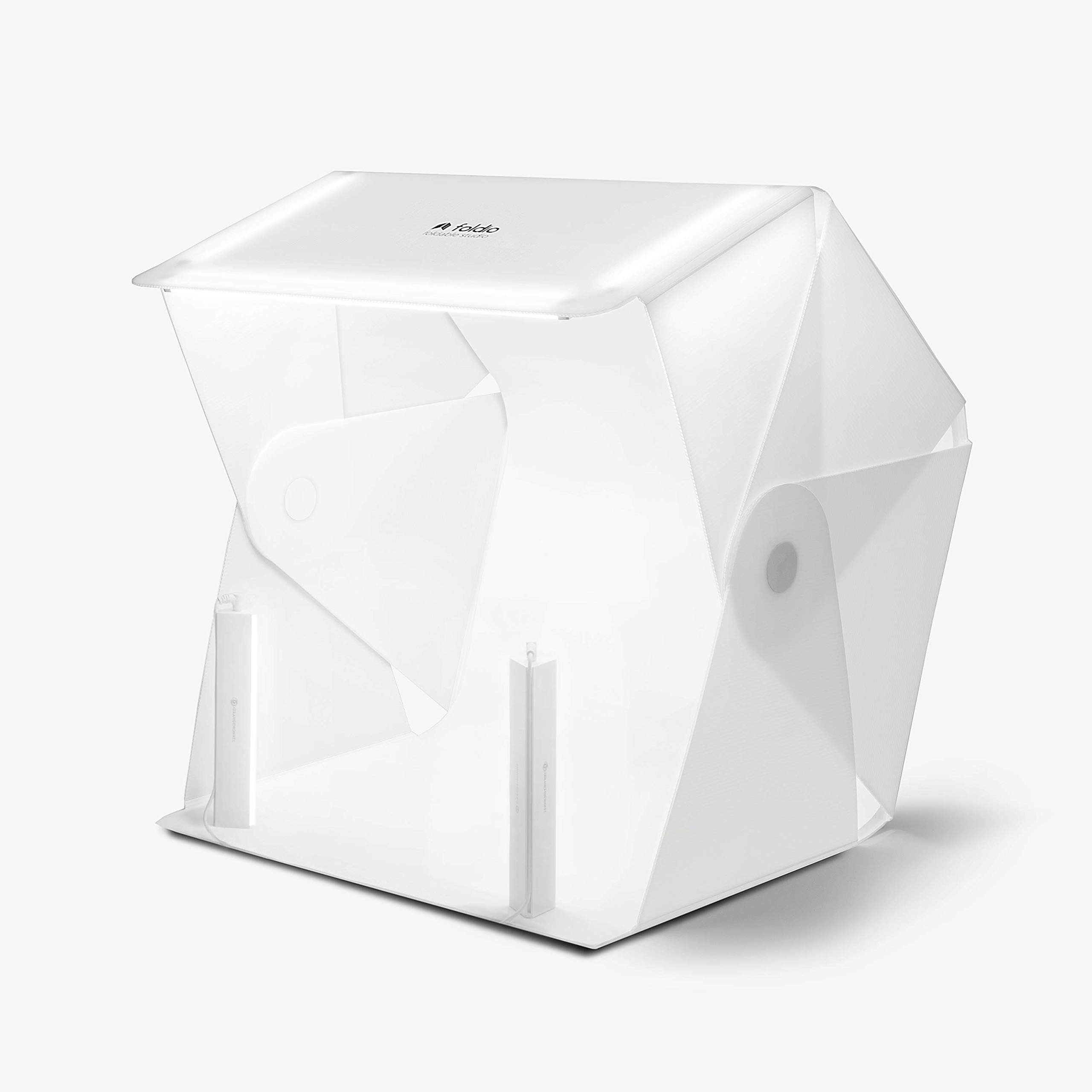 Portable foldable photo studio Foldio3 + Halo bar by Orangemonkie object jewellery items dishes shooting, light box studio tent studio box backdrop adjustable studio accessories white 25 inches M2001R