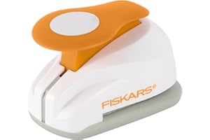 Fiskars Medium Lever Punch, Circle, Plastic, White/Orange