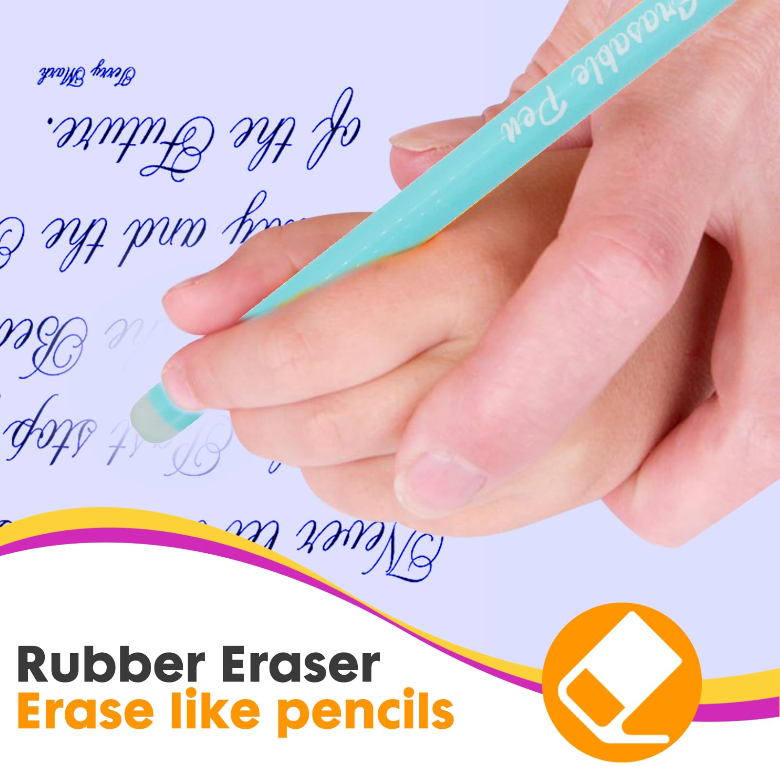 YOYTOO Erasable Gel Pens, 8pcs Retractable Cartoon Erasable Pens Clicker Fine Point 0.5mm, Make Mistakes Disappear, Blue Ink for Journaling Drawing Writing Planner (8 Pack Animal)