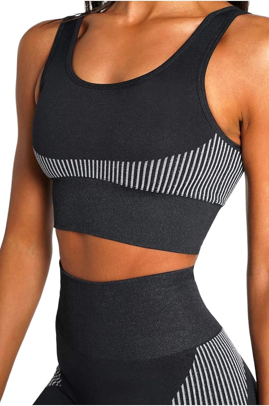 Women's Workout Sets 2 Pieces Suits High Waisted Seamless Yoga Leggings with Stretch Sports Bra Gym Cloth at  Women’s Clothing store