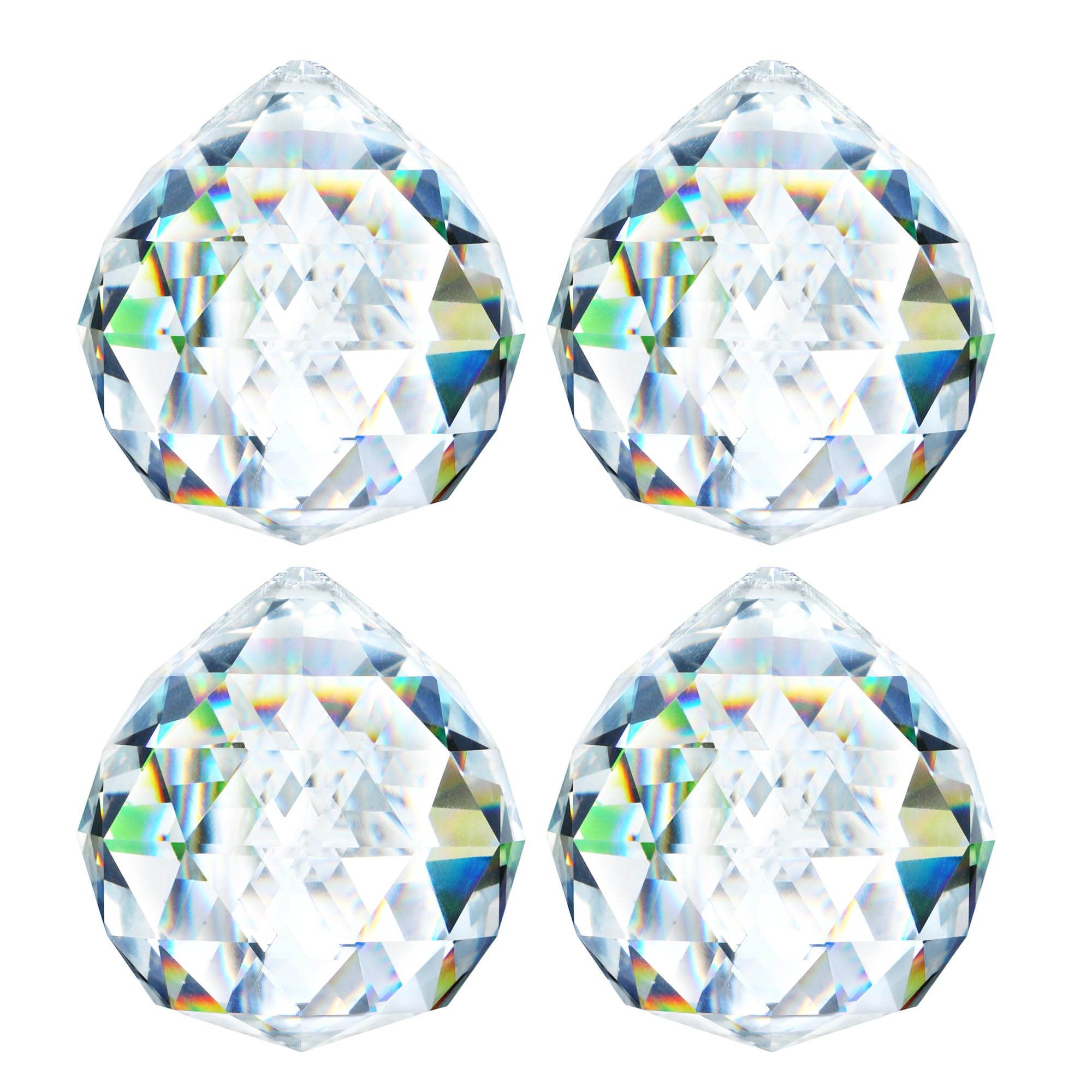 4 Pack 40MM Clear Crystal Prism Ball Suncatchers Rainbow Pendants Maker, Hanging Crystals Chandelier Prisms for Windows Home Decoration