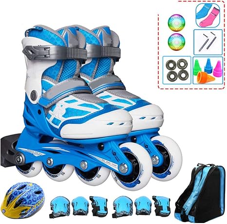 GEWCB Patines De Ruedas para Niños, Juego De 10 Juegos De Patines Rectos, Ajuste De Cuatro Códigos, Adecuado para Más De 3 Años: Amazon.es: Deportes y aire libre