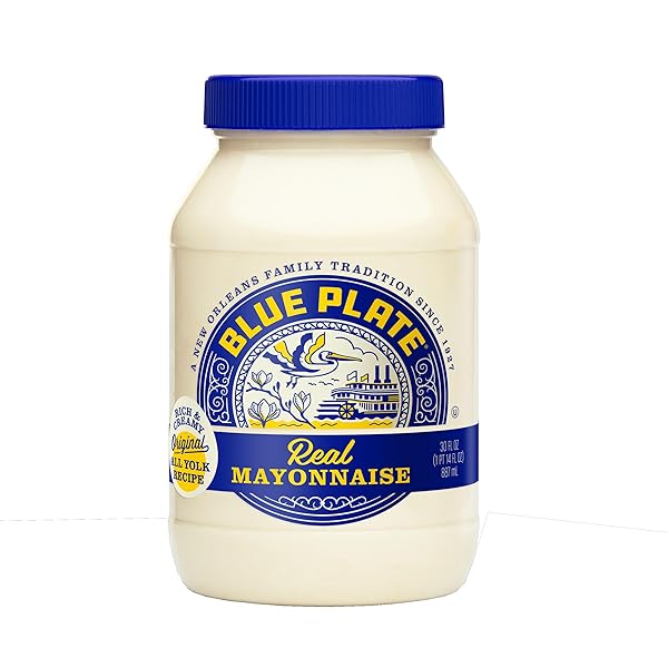 BLUE PLATE REAL MAYONNAISE, HOMESTYLE MAYO FOR CHICKEN SALAD TO DEVILED EGGS, 30 FL OZ JAR (PACK OF 1)