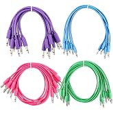 28 Pack Mono Modular Patch Cables 3.5mm 1/8 Inch TS Patch Cable | for Audio Studio Stage 6" 12" 18" 24" (15cm, 30cm, 45cm, 60cm) Compatible with Eurorack Moog Arturia Synth Synthesizer