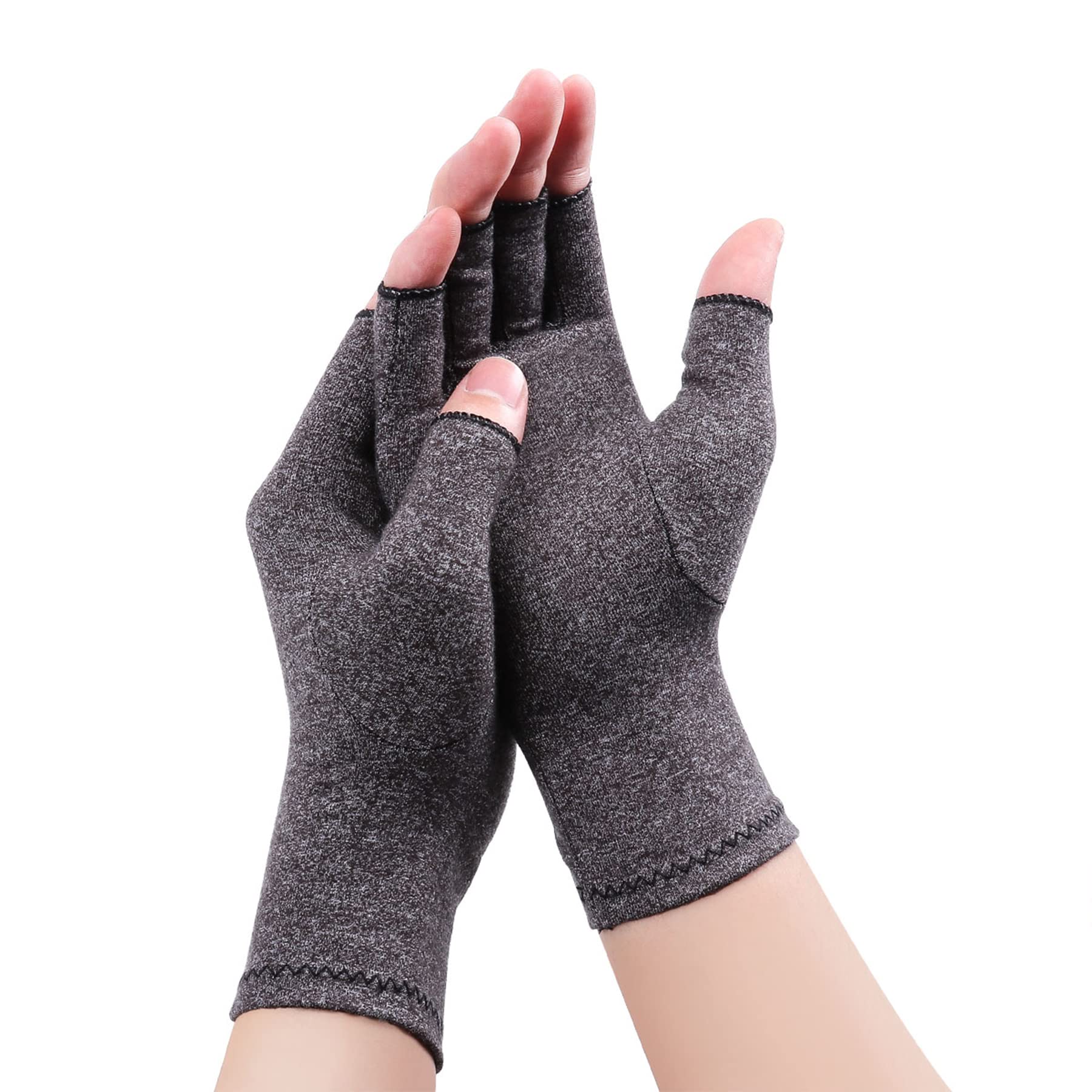 Gebell Rheumatoid Arthritis Gloves - Compression Gloves Fingerless Joint Pain Relief Hand Mitten Warmth Gloves Carpal Tunnel, L, Gray a