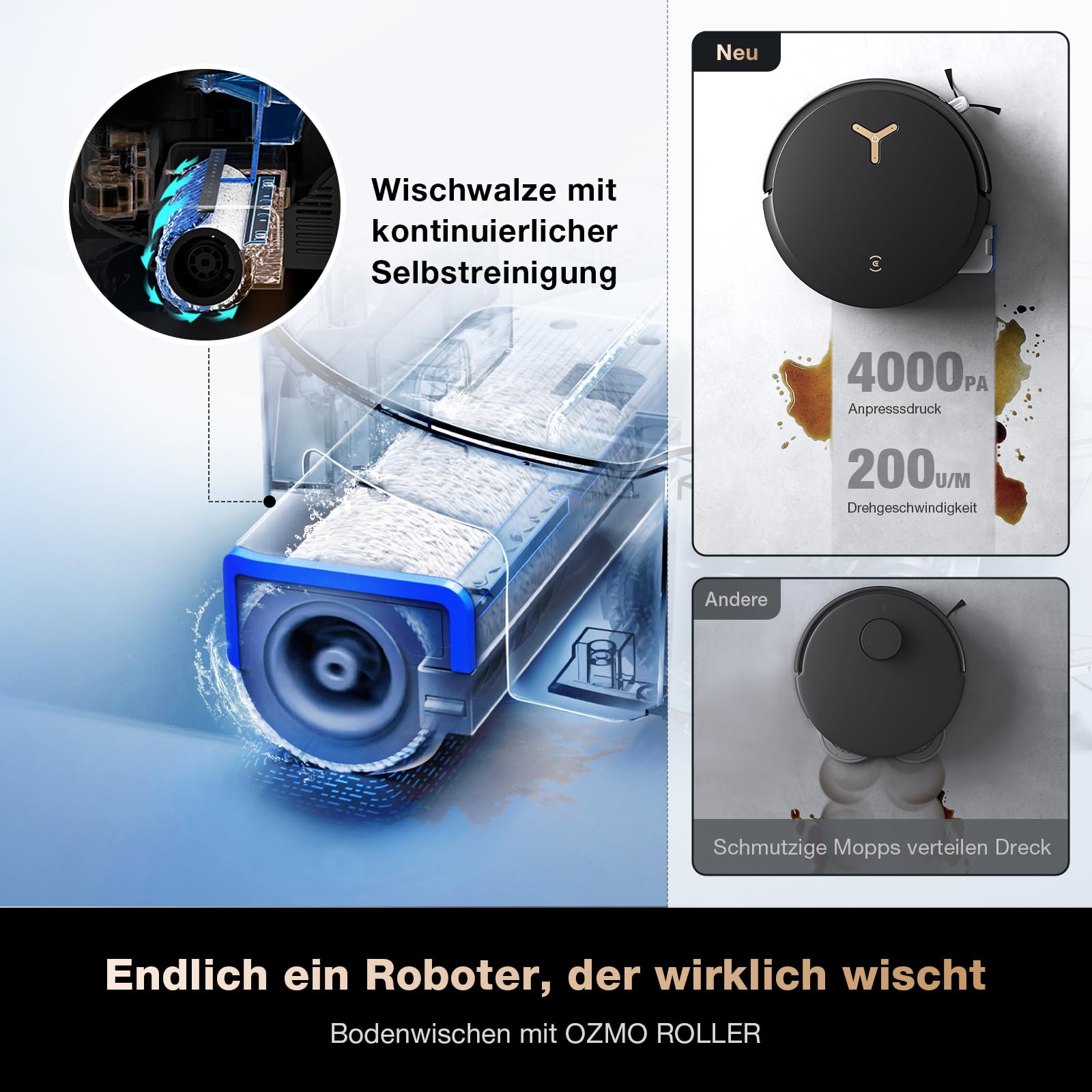 ECOVACS DEEBOT X8 PRO Omni Saugroboter mit Wischfunktion, OZMO Roller mit kontinuierliches Wischen & Selbstreinigung, 18.000 Pa, 12-in-1 Station, 40–75 °C Heißwasser-Moppreinigung, YIKO-GPT