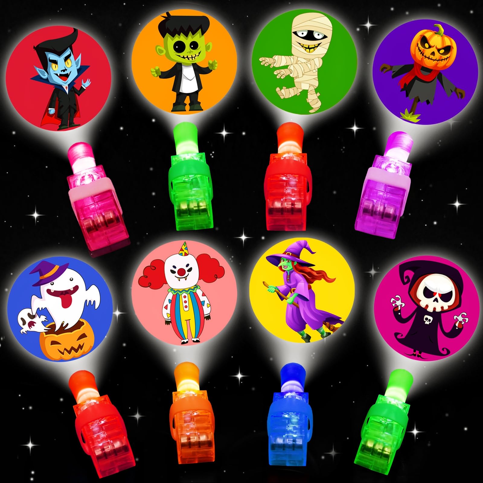 Photo 1 of 40 Pack Halloween Party Favors for Kids, LED Light Up Finger Lights Halloween Toys Bulk Glow in the Dark for School Classroo Goodie Bag Basket Stuffers Prizes Trick or Treats Gifts
