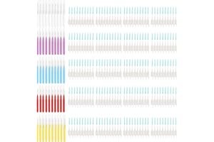 KINBOM 250pcs Interdental Brushes for Braces, 5 Colors Soft Bendable Braces Brushes Dental Teeth Flossing Head Disposable Hygiene Flosser Toothpick Tooth Cleaning Tool Gum Braces