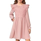 blibean Tween Girls Fall Dresses Semi Formal Flower Dress Size 6-15 Years