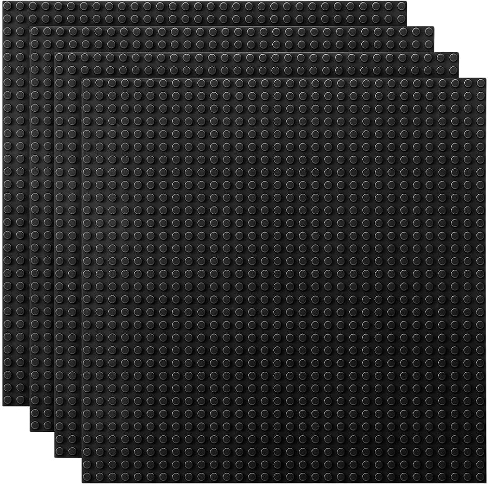 Lekebaby 4 Pack Classic Base Plates 25.5 x 25.5 cm Black Compatible