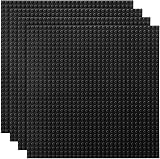 Lekebaby 4 Pack Classic Base Plates 25.5 x 25.5 cm Black Compatible