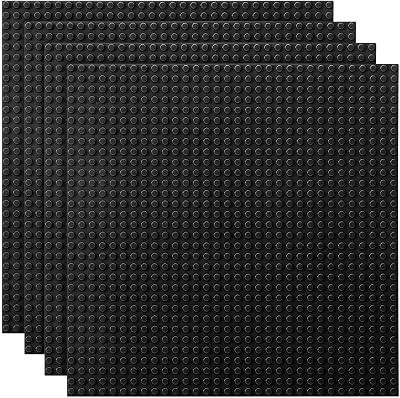 Lekebaby 4 Pack Classic Base Plates 25.5 x 25.5 cm Black Compatible
