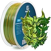 Geeetech 3D Printer Silk PLA Dual Color Filament, Metal-Like Shiny Silk Filament 1.75mm 1kg (2.2lbs) Spool, Dimensional Accuracy +/- 0.02 mm, Silk Yellow Green