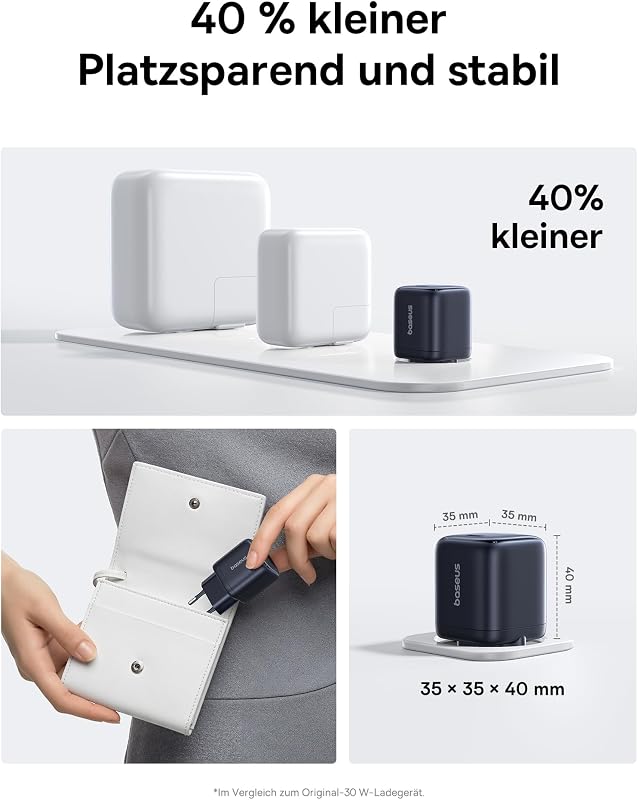 Enerfill 45W USB C Ladegerät, PD 3.2 AVS GaN Schnellladegerät