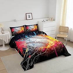 Baseball Queen Comforter Set For Boys,Tie Dye