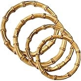QTMY 4 Pack Round Bamboo Bag Purse Handle for Handbag Tote Bag Purse Making Supplies,01