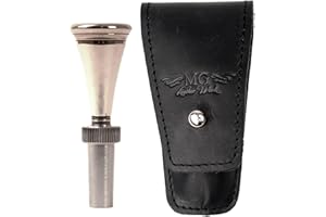 MG LEATHER WORK French Horn Mouthpiece Holder made of Genuine Leather Mouthpiece Pouch mouthpiece protection bag Mouthpiece case (Single, Black)
