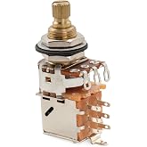Musiclily Pro A500K Brass Pot Split Standard Shaft 3/8 Inch Push-Pull | Audio Taper Potentiometer, for Electric Guitar Bass