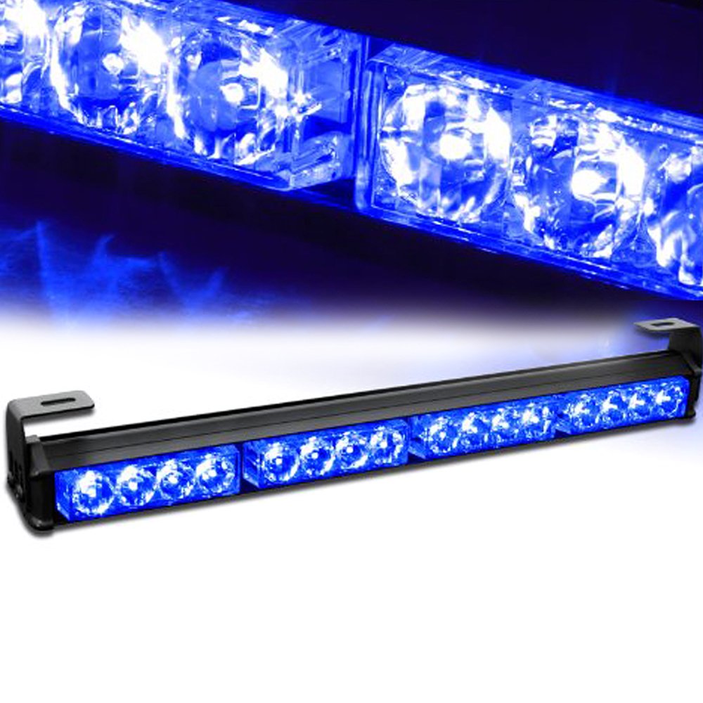 Xprite 18" 16 LED Emergency Warning Traffic Advisor Vehicle Strobe Light Bar (Blue)