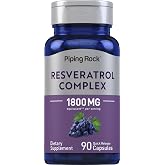 Piping Rock Resveratrol Complex | 90 Capsules | Ultra Potent Formula | Non-GMO, Gluten Free Supplement