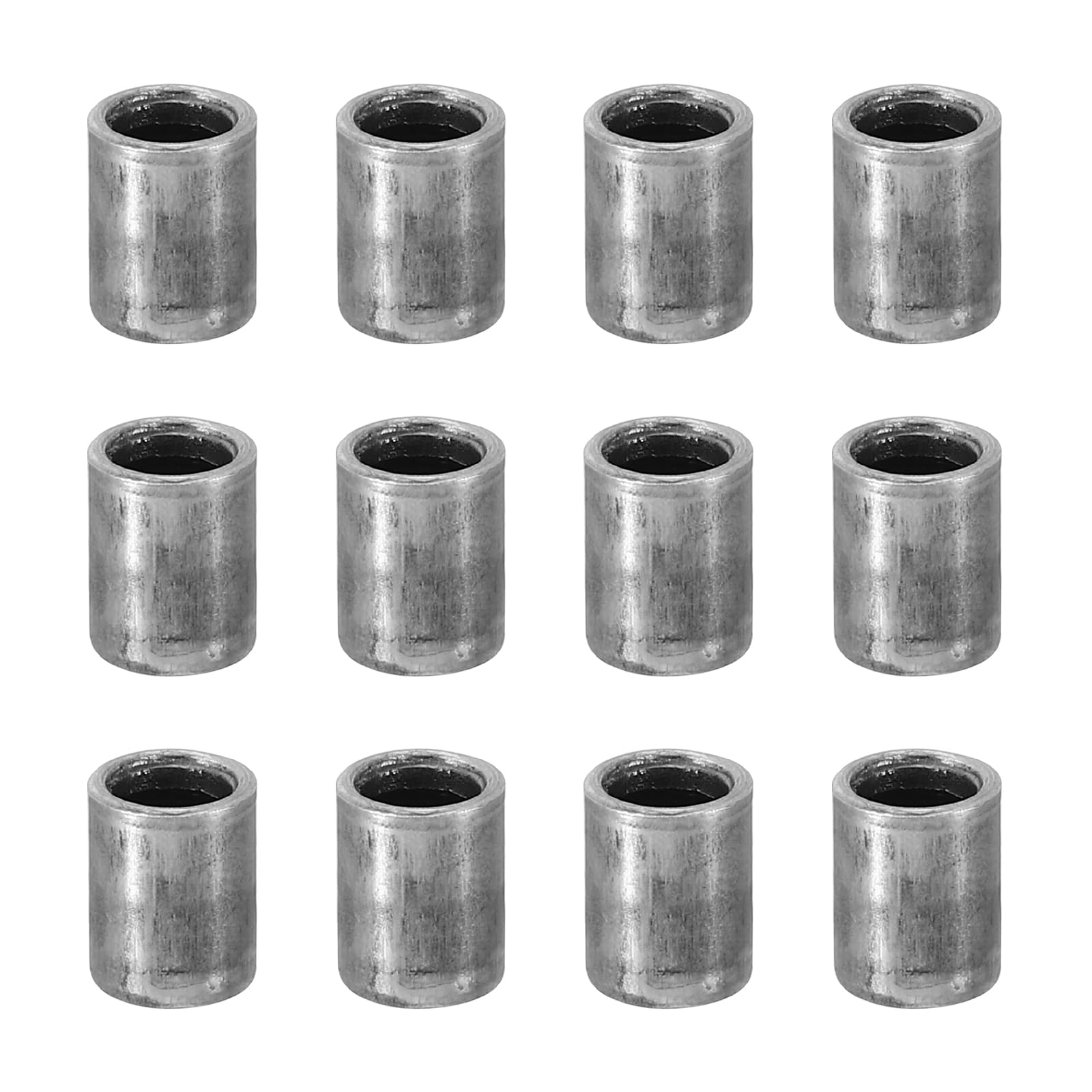 PATIKIL M4 Steel Spacers, 24 Pcs Metal Spacers Steel 4mm ID x 6mm OD x 6mm L Carbon Steel Spacer Screw Standoff Round for 1/6in or M4 Screw Bolts