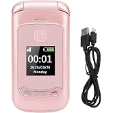 Senior Flip Phone 2G GSM Unlocked Dual SIM Large Button SOS Flashlight | 2.8in Main 1.77in External Screen, LED Backlit Large Keys, One-Touch SOS Button, 2800mAh Long Battery, 8W Camera Bluetooth FM