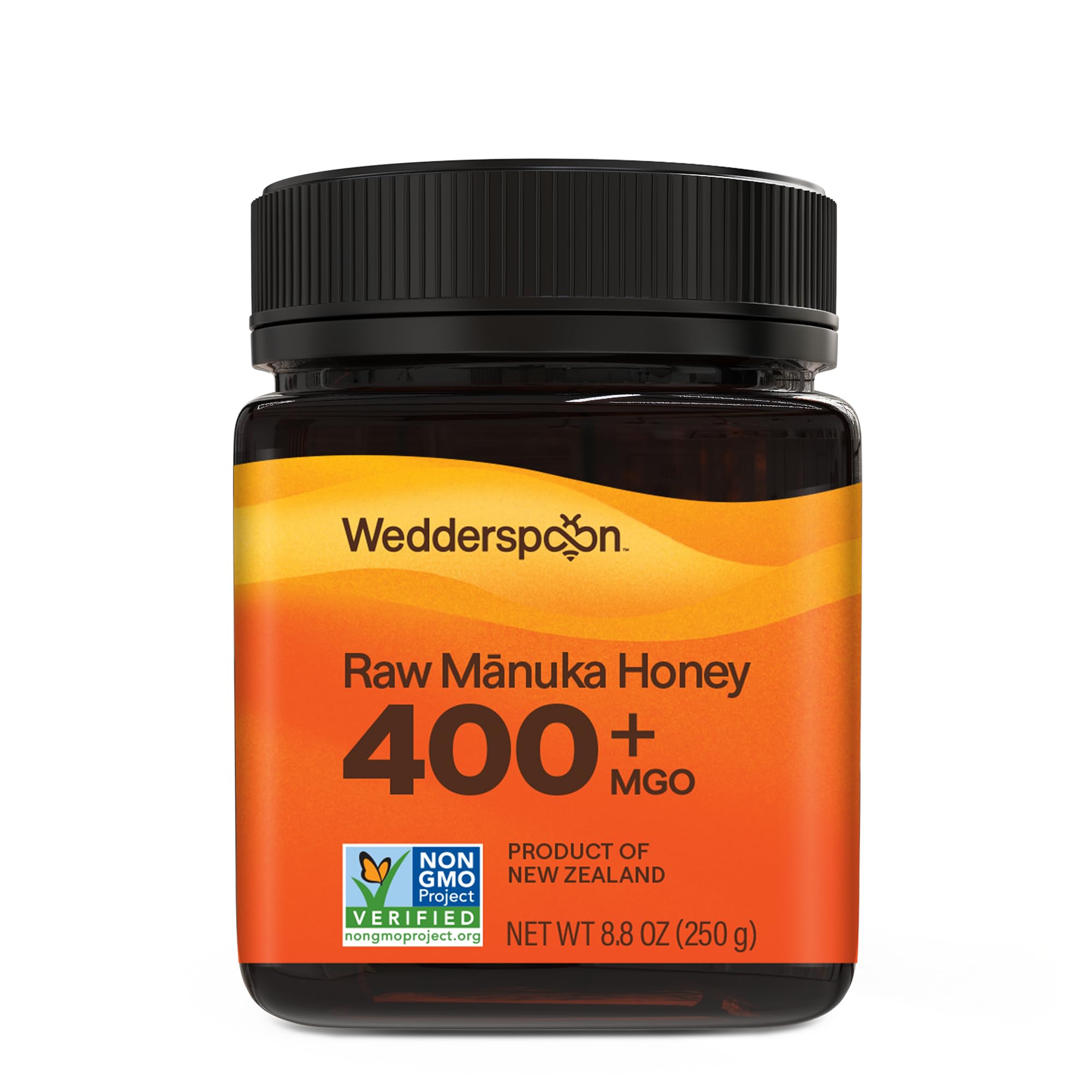 Wedderspoon Raw Premium Manuka Honey, 400+ MGO, 8.8 Oz, Unpasteurized New Zealand Honey, From Our Hives to Your Home Image
