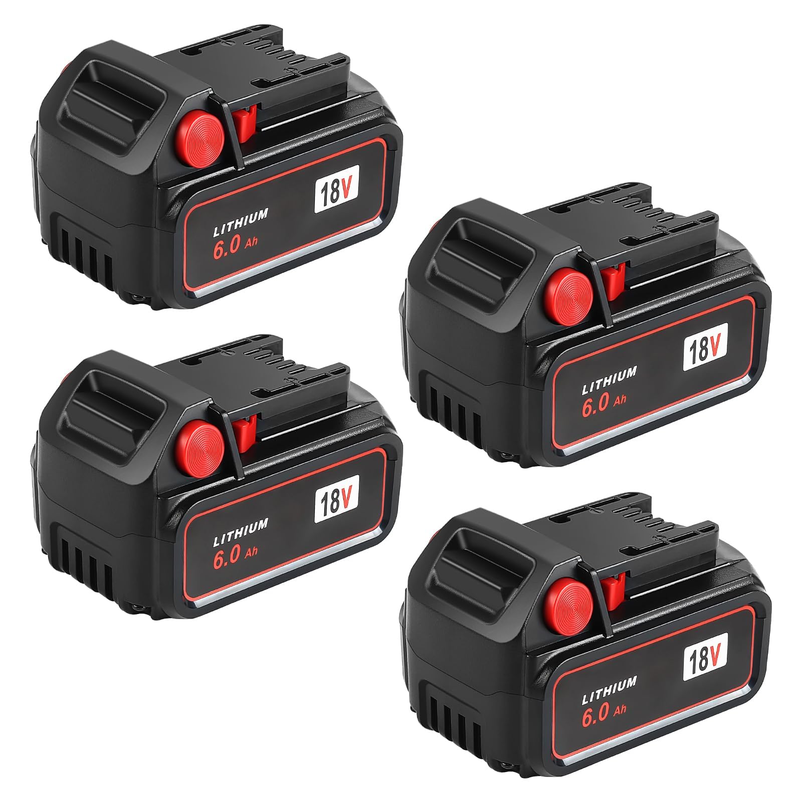 Photo 1 of HavenHarmo 18V 6000mAh Battery Replacement for Milwaukee M18 Battery Compatible with Milwaukee 18 Volt All Cordless Tools 4Pack