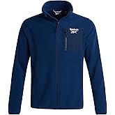 Reebok Mens Fleece Jacket - Lightweight Polar Fleece Zip Up Winter Softshell Jacket Men with Pockets for Hiking and Workout