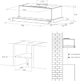 CIARRA CBCS6909A Telescopic Cooker Hood 60cm 600m³/h Ducted & Recirculation view 6