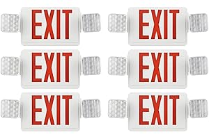 SPECTSUN LIGHTING SPECTSUN 6 Pack Exit Sign with Emergency Light, Red Emergency Exit Lights with Battery Backup-Ebulb Emergency Power Led Light Bulb,Elm2 Emergency Light,Emergency Lights for Home Power Failure