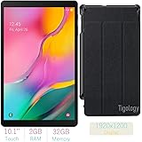 2019 Samsung Galaxy Tab A 10.1-inch Touchscreen (1920x1200) Wi-Fi Tablet Bundle, Exynos 7904A Processor, 2GB RAM, 32GB Memory, BMali-G71 MP2 Graphics, Bluetooth,Tigology Case, Android 9.0 Pie OS