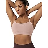 ODODOS Cloud Feeling Y Racerback Sports Bra for Women Wirefree Padded Strappy Yoga Bra