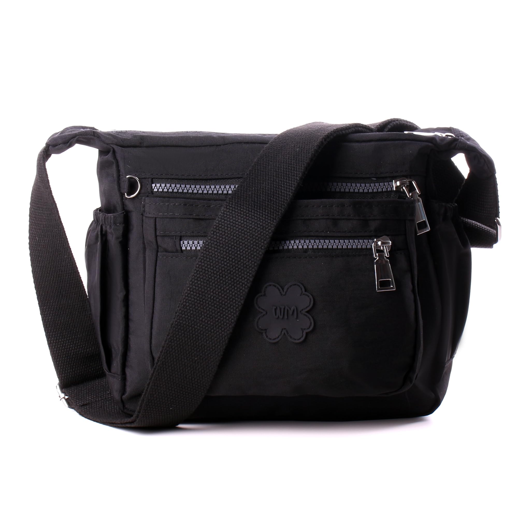 AOSSTA Womens Crossbody Bag Small Lightweight Cross body Bags for Girls Waterproof Multi Pocket Shoulder Handbag (3206 Black)