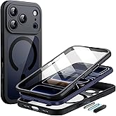 JETech Case for iPhone 17 Pro 6.3-Inch with Built-in Tempered Glass Screen Protector and Camera Control Button, Compatible with MagSafe, 360 Degree Full Body Cover (Black)